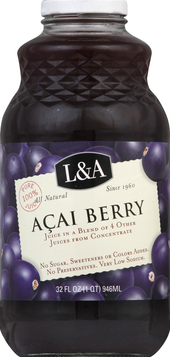 slide 4 of 4, L&A Juice Blend, Acai Berry, 32 fl oz