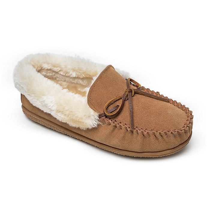 slide 1 of 5, Minnetonka Alyson Size 7 Women's Trapper Slippers - Cinnamon, 1 ct