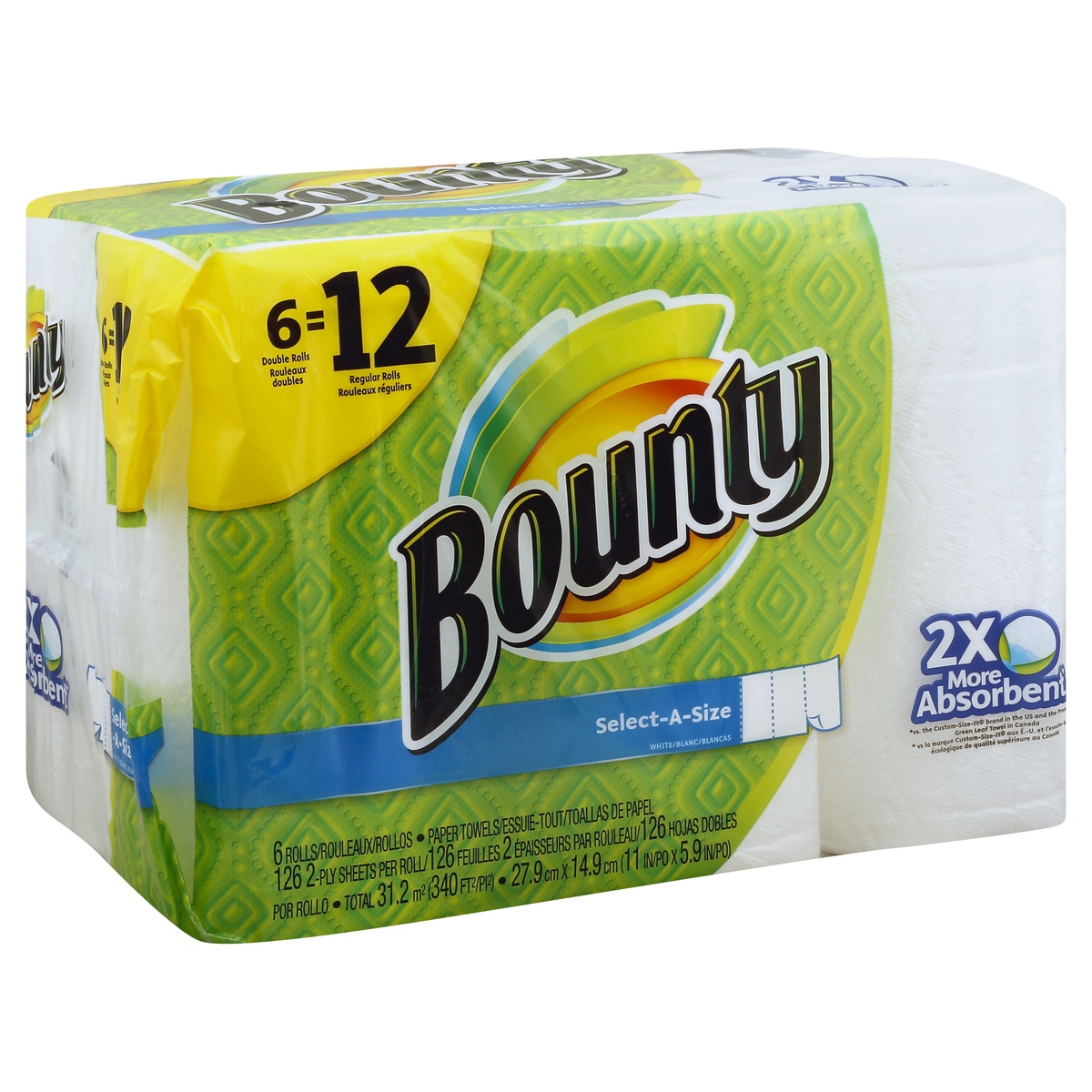 slide 1 of 1, Bounty Paper Towels, 6 ct