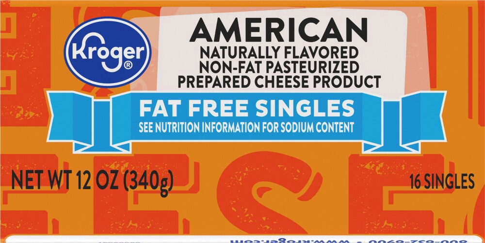 slide 4 of 4, Kroger Fat Free American Singles, 12 oz