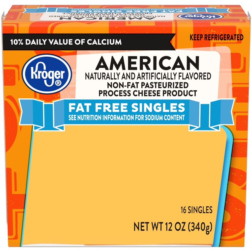 slide 1 of 4, Kroger Fat Free American Singles, 12 oz