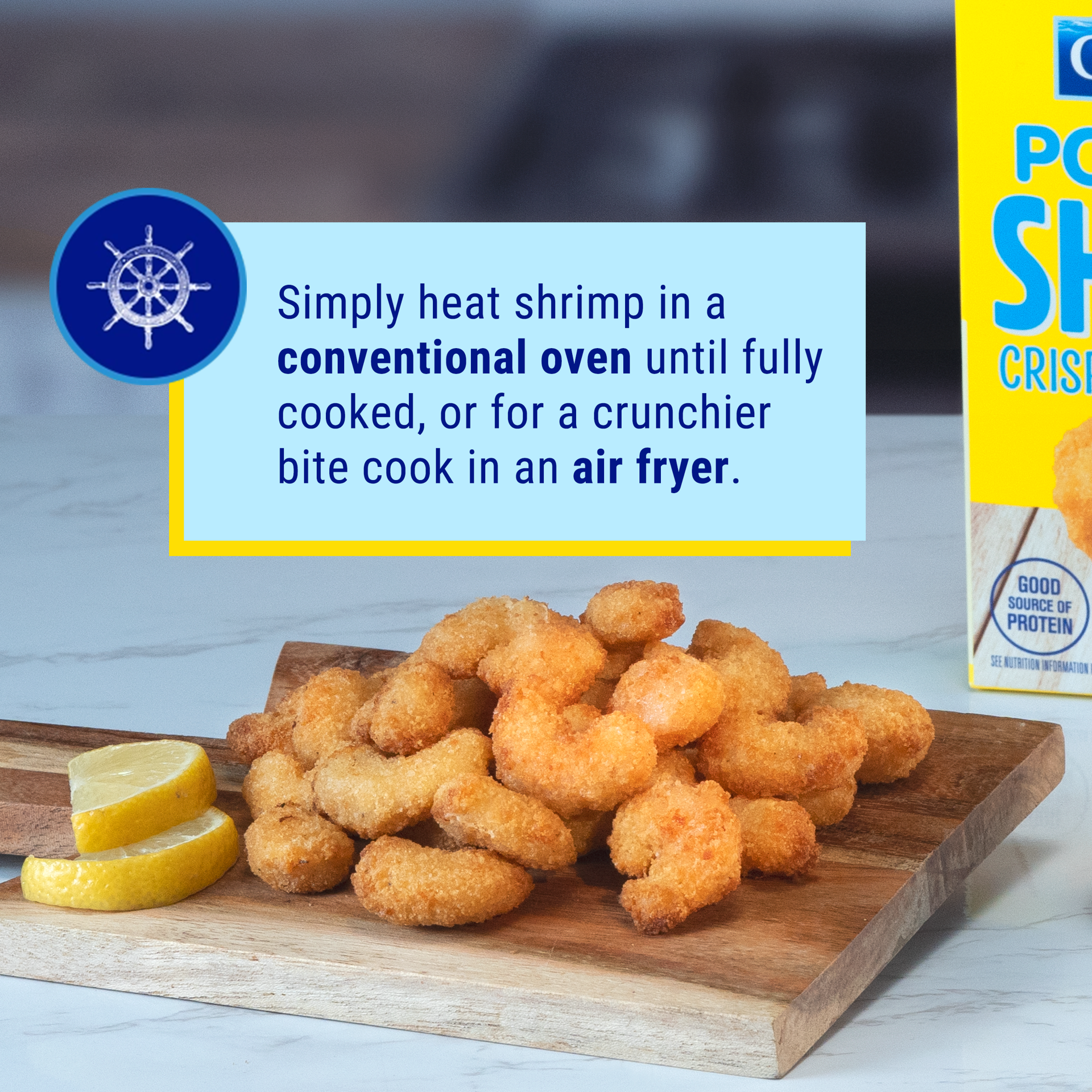 slide 4 of 10, Gorton's Popcorn Shrimp 100% Whole, Tail-Off Shrimp, Breaded with Crunchy Panko Breadcrumbs, Frozen, 14 Ounce Package, 14 oz