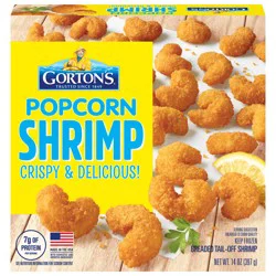 Gorton's Popcorn Shrimp, Whole Tail-Off Shrimp, Breaded with Crunchy Panko Breadcrumbs, Frozen, 14 oz