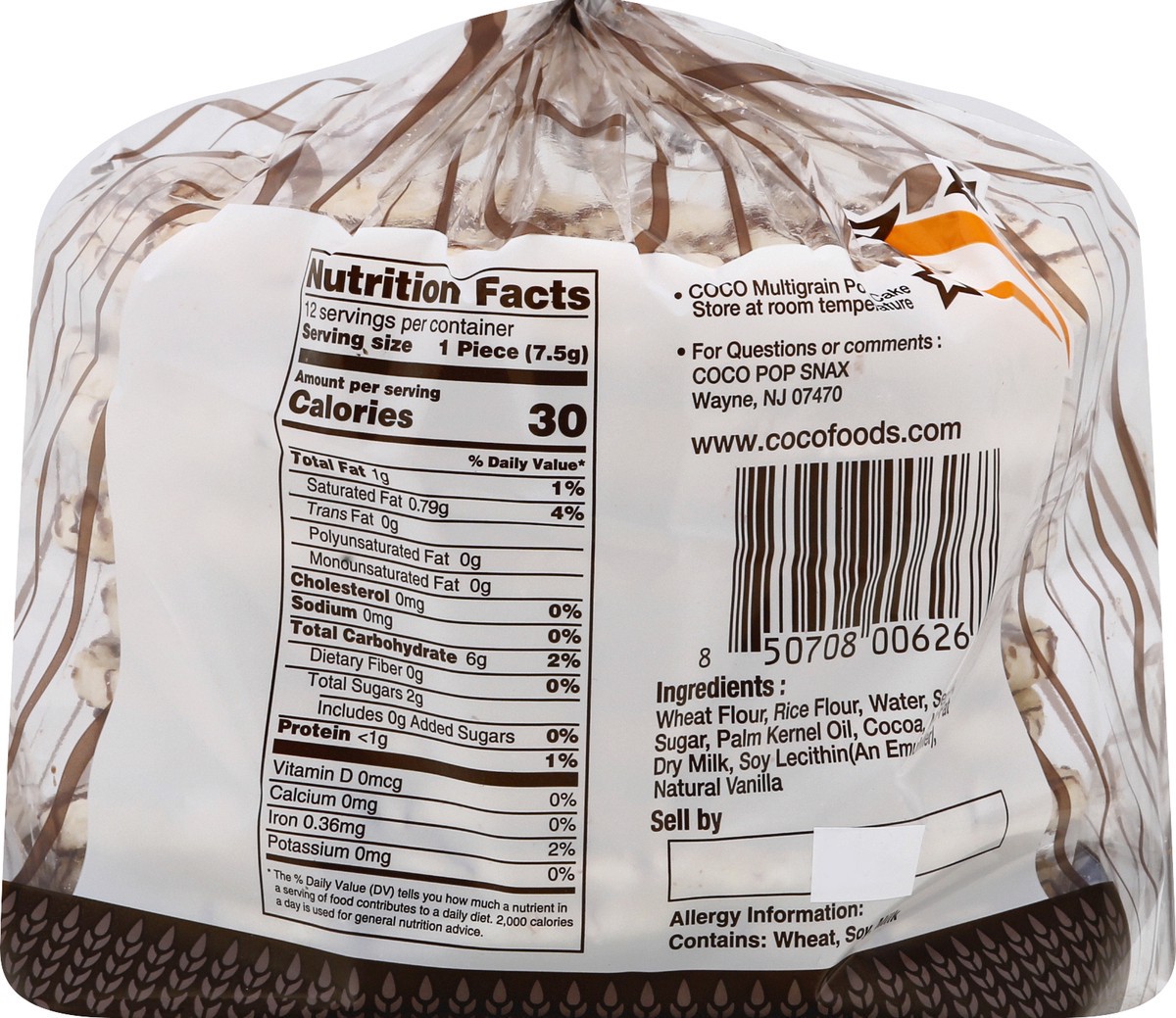 slide 8 of 9, Coco Lace Multigrain Chocolate Flavor Drizzled Pop Cake 3.2 oz, 3.2 oz