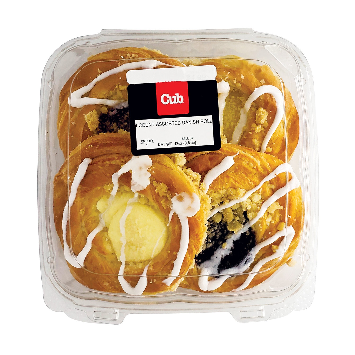 slide 1 of 1, Cub Bakery Assorted Danish Rolls, 1 Each, 1 ct