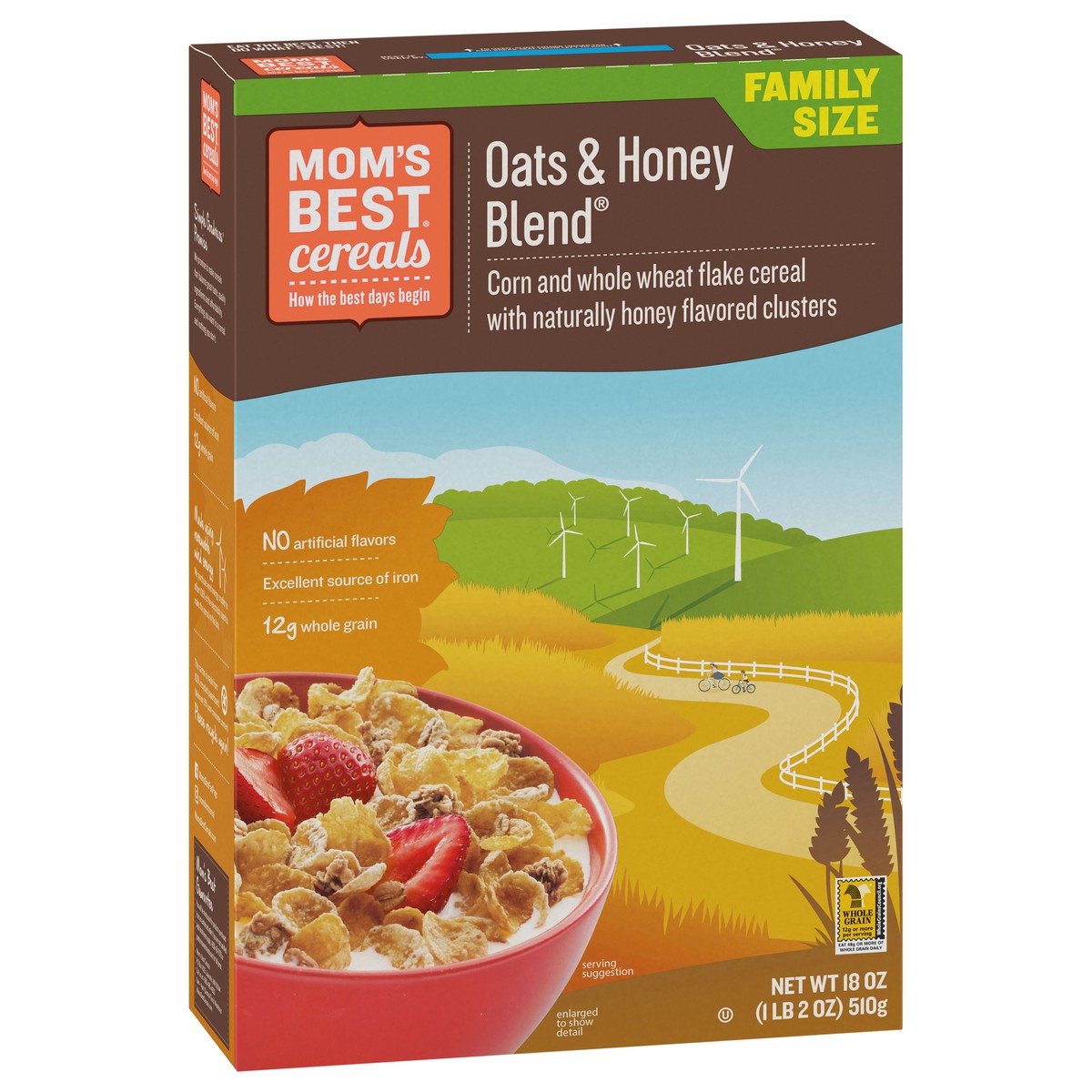 slide 4 of 14, MOM's Best Cereals Mom's Best Oats and Honey Blend Cereal, Made with Whole Grain, Heart Healthy, No High Fructose Corn Syrup, Kosher, 18 Oz Box, 18 oz