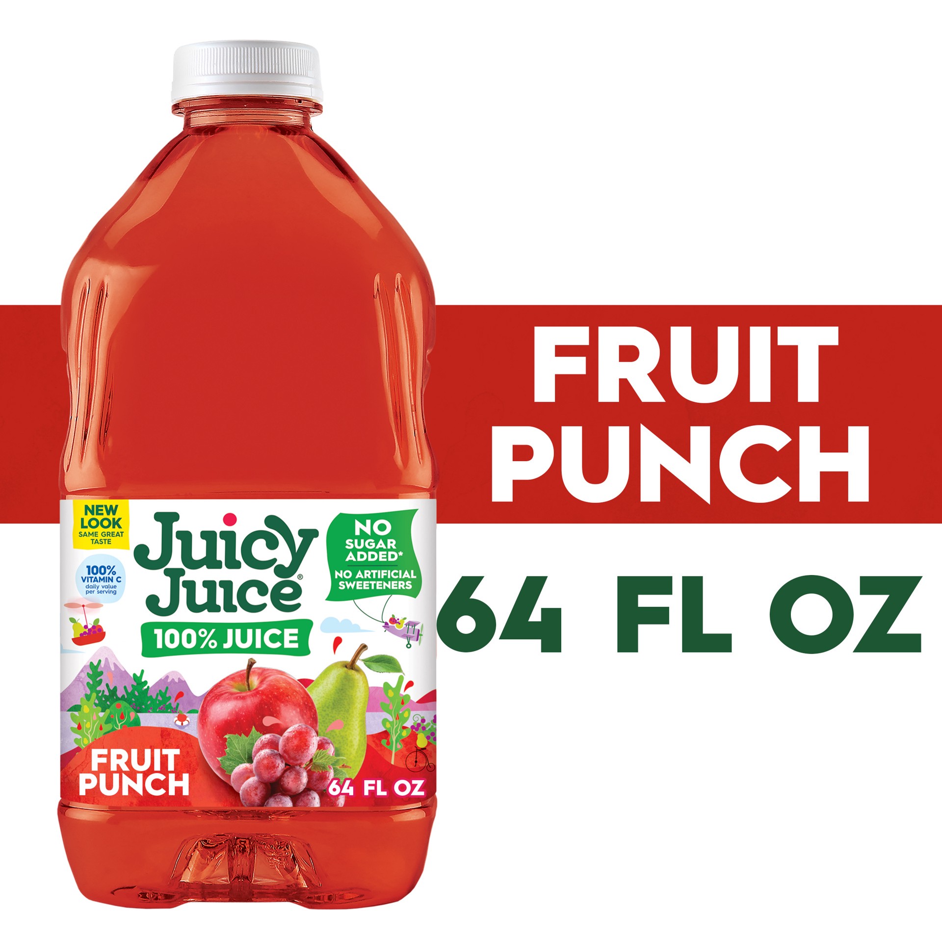 slide 1 of 12, Juicy Juice 100% Juice, Fruit Punch, 64 FL OZ Bottle, 64 fl oz