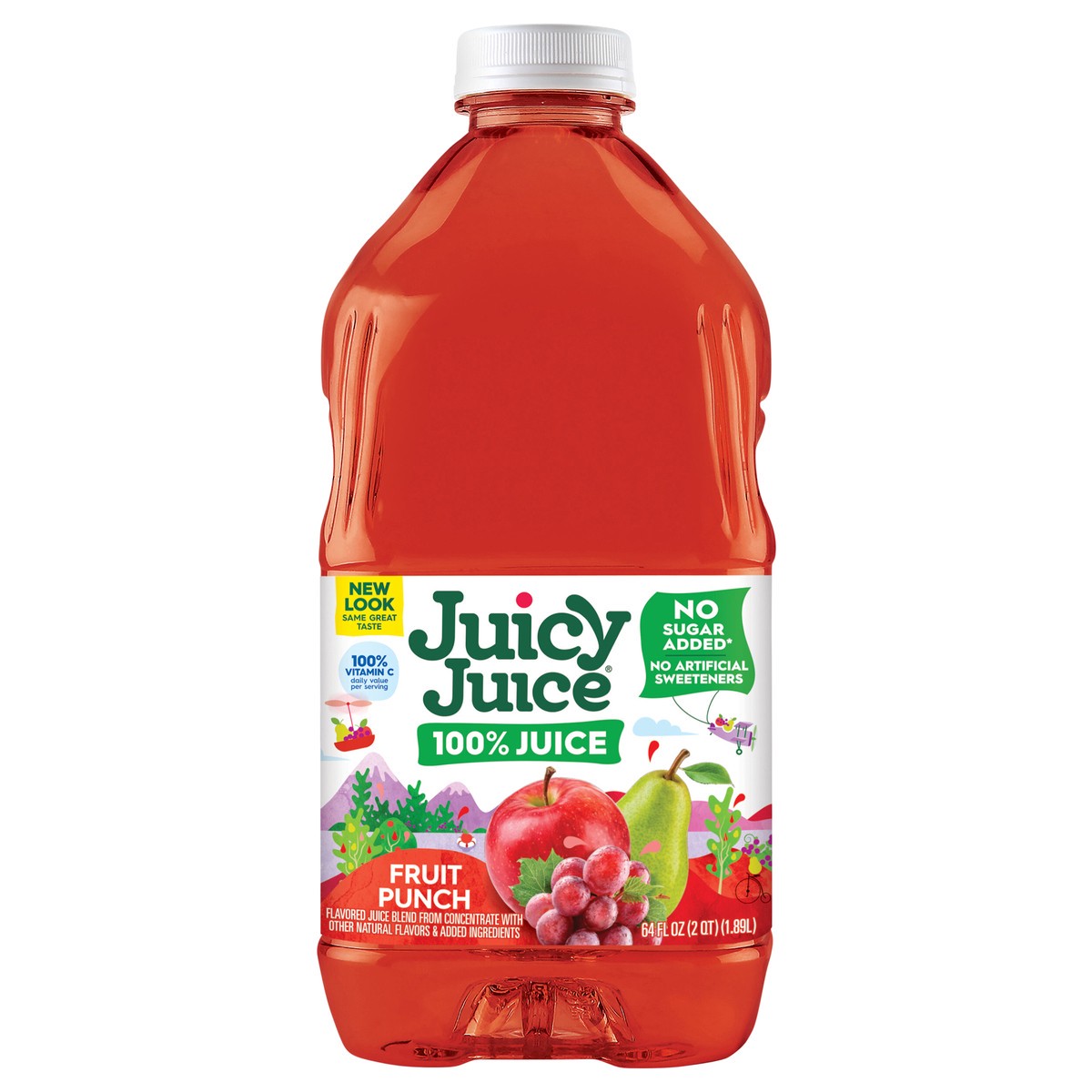 slide 1 of 12, Juicy Juice 100% Juice, Fruit Punch, 64 Fl Oz Bottle, 64 fl oz
