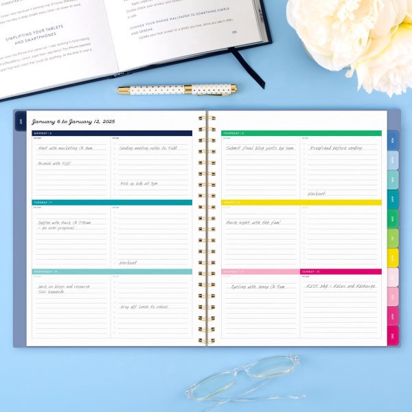 slide 4 of 9, 2025 Simplified By Emily Ley For At-A-Glance Weekly/Monthly Planner, 8-1/2"" X 11"", French Blue, January To December, El36-905, 1 ct