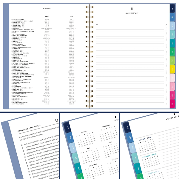 slide 2 of 9, 2025 Simplified By Emily Ley For At-A-Glance Weekly/Monthly Planner, 8-1/2"" X 11"", French Blue, January To December, El36-905, 1 ct