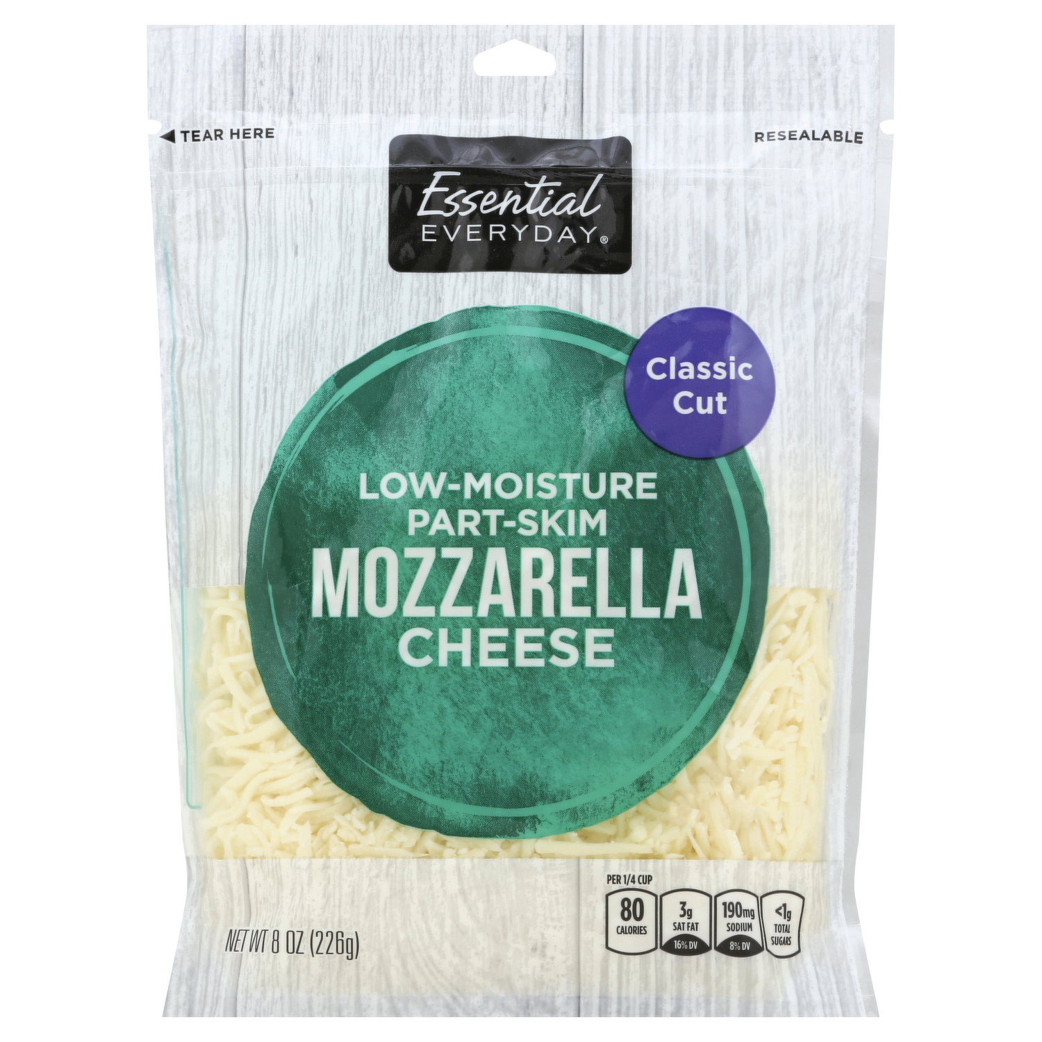 slide 1 of 1, Essential Everyday Ess Mozzarella Shred Cheese, 8 oz