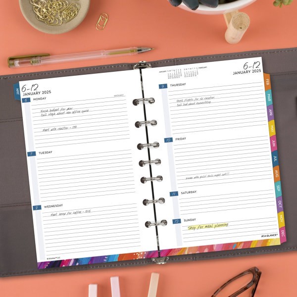 slide 4 of 5, 2025 At-A-Glance Ettavee Weekly/Monthly Planner Refill, 5-1/2"" X 8-1/2"", Art & Design, January 2025 To December 2025, Ev81-285Y, 1 ct