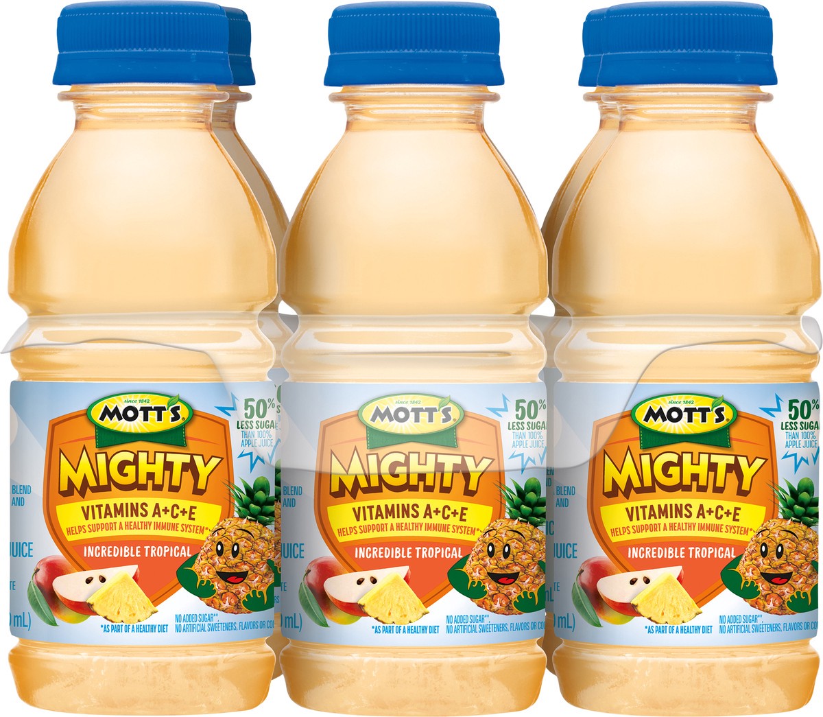 slide 4 of 7, Mott's Mighty Incredible Tropical Juice Drink Bottles, 48 fl oz