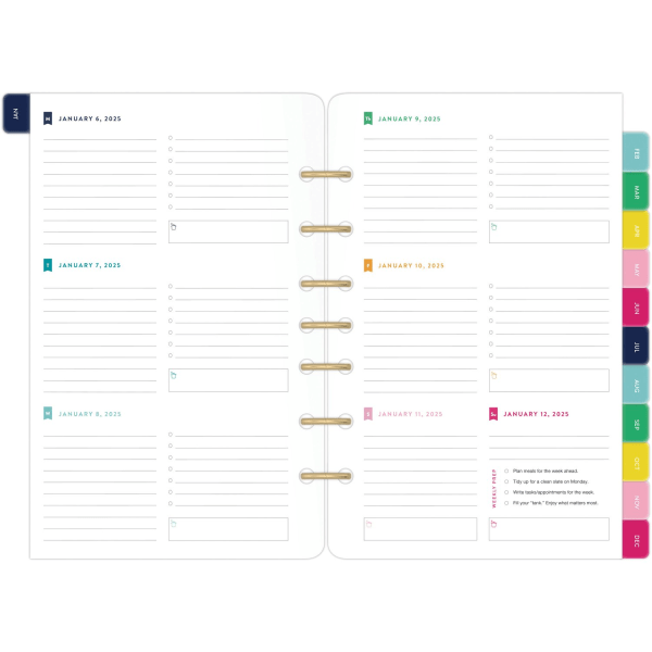 slide 4 of 4, 2025 Simplified By Emily Ley For At-A-Glance Weekly/Monthly Organizer Set, Desk Size, Happy Stripe, January To December, 1 ct