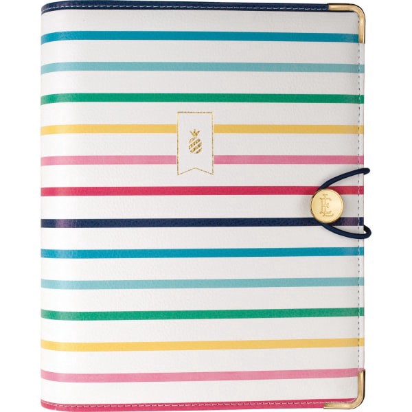 slide 1 of 4, 2025 Simplified By Emily Ley For At-A-Glance Weekly/Monthly Organizer Set, Desk Size, Happy Stripe, January To December, 1 ct