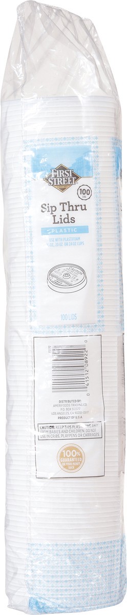 slide 2 of 12, Cb02 First Street Lid Sip-Thru For 16-24 Oz (BULK), 100 ct
