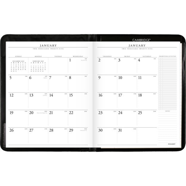 slide 3 of 3, 2025-2026 At-A-Glance Executive Monthly Padfolio, 9"" X 11"", January To January, Black, 702900525, 1 ct