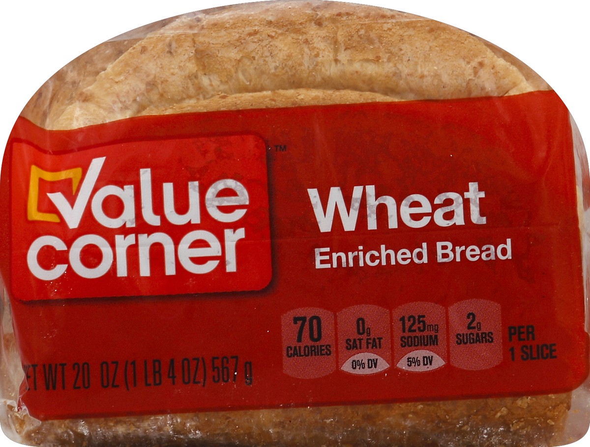 slide 3 of 5, Value Crnr Bread Wheat, 20 oz