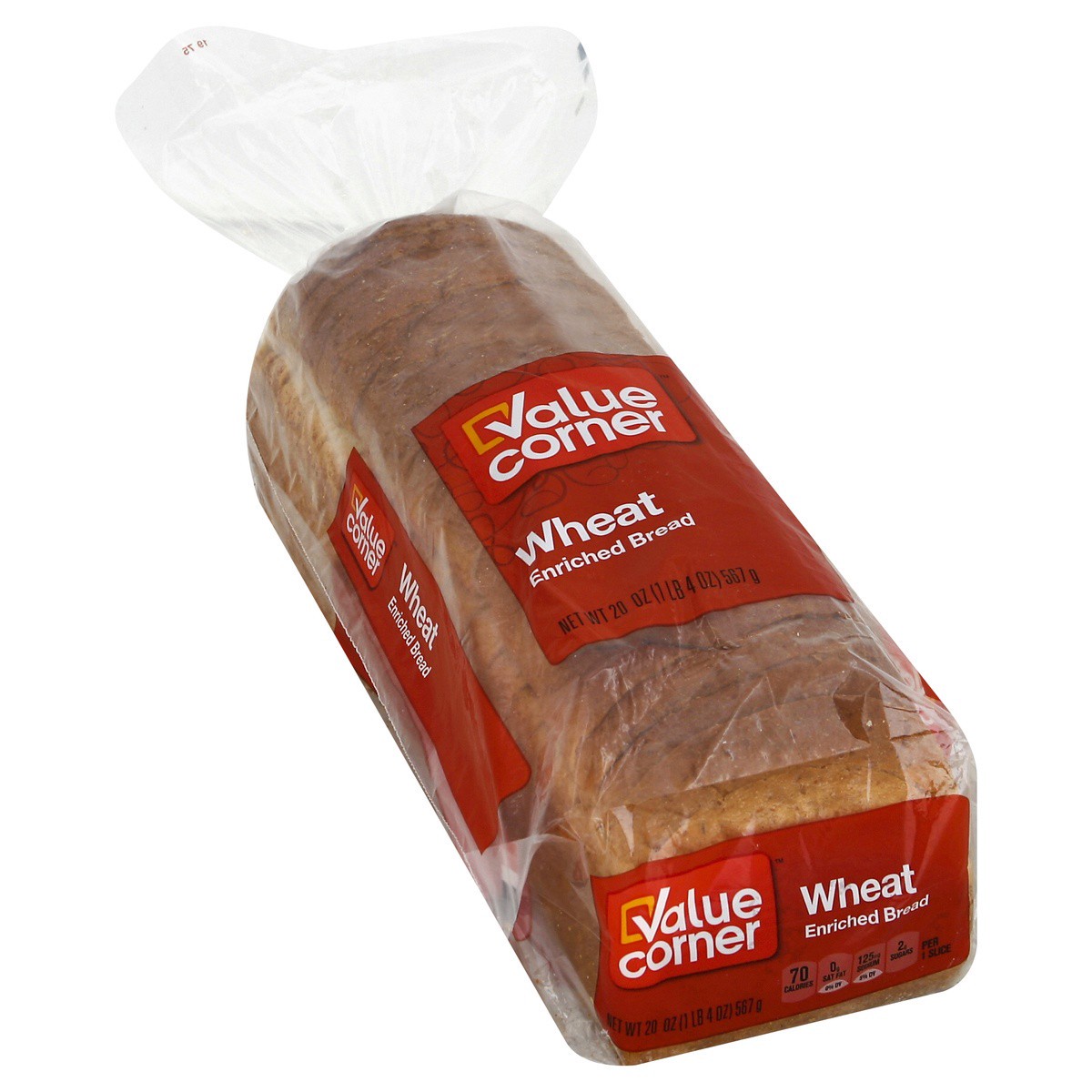 slide 1 of 5, Value Crnr Bread Wheat, 20 oz