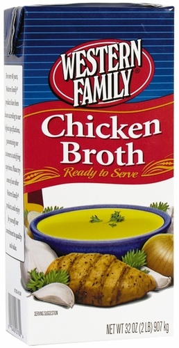 slide 1 of 1, Western Family Chicken Broth, 32 oz