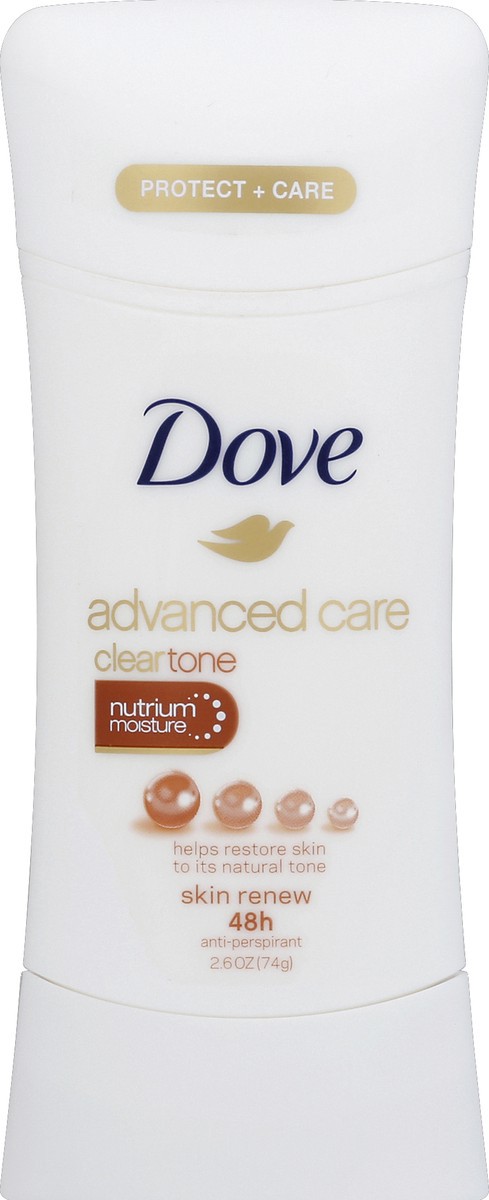 slide 2 of 2, Dove Advanced Care Clear Tone Skin Renew Antiperspirant Deodorant, 2.6 oz