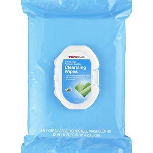 slide 1 of 1, CVS Health Cleansing Wipes, Extra Large, 48 Ct, 48 ct