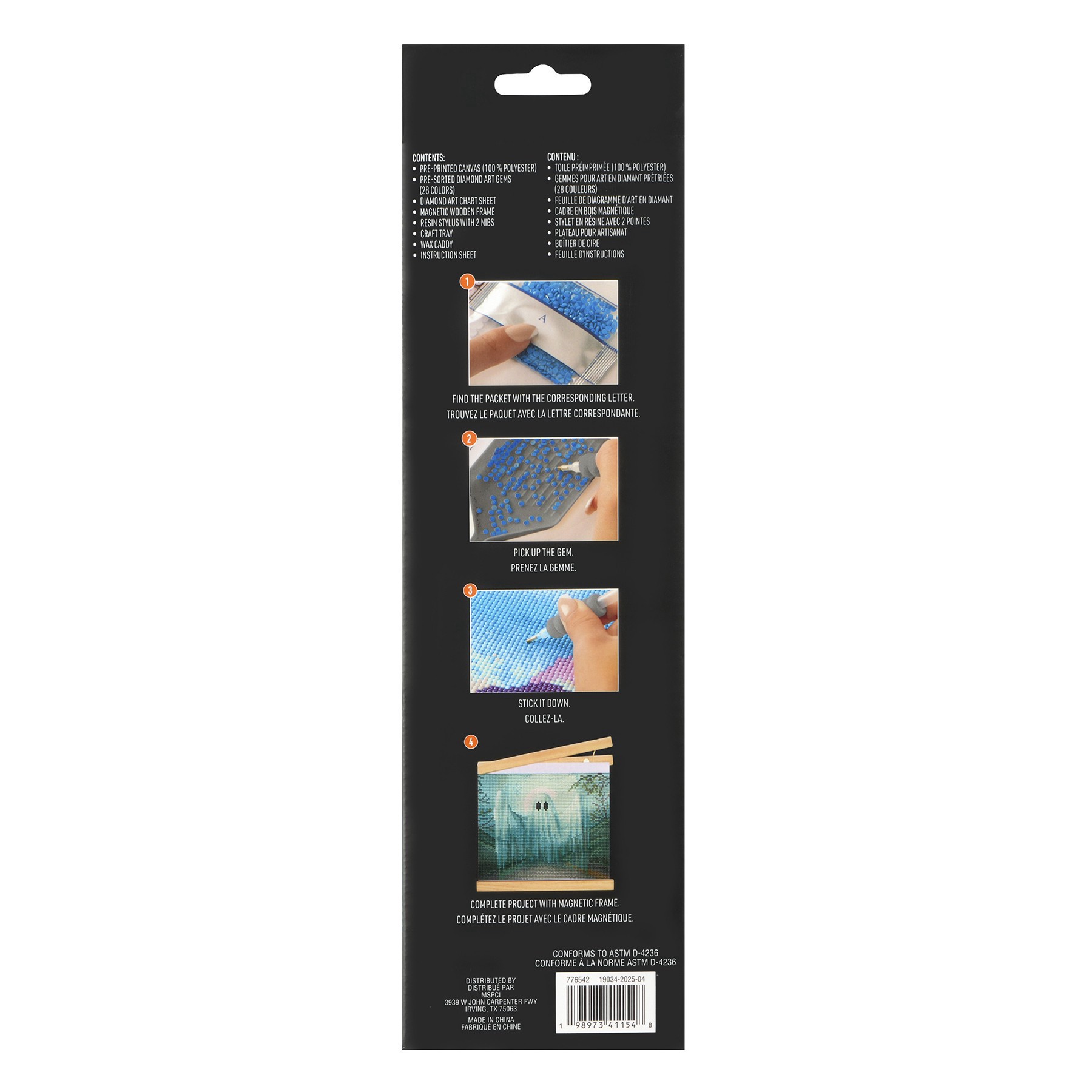 slide 4 of 4, 8" X 10" Ghost Diamond Art Kit With Magnetic Frame By Make Market, 8 in x 10 in