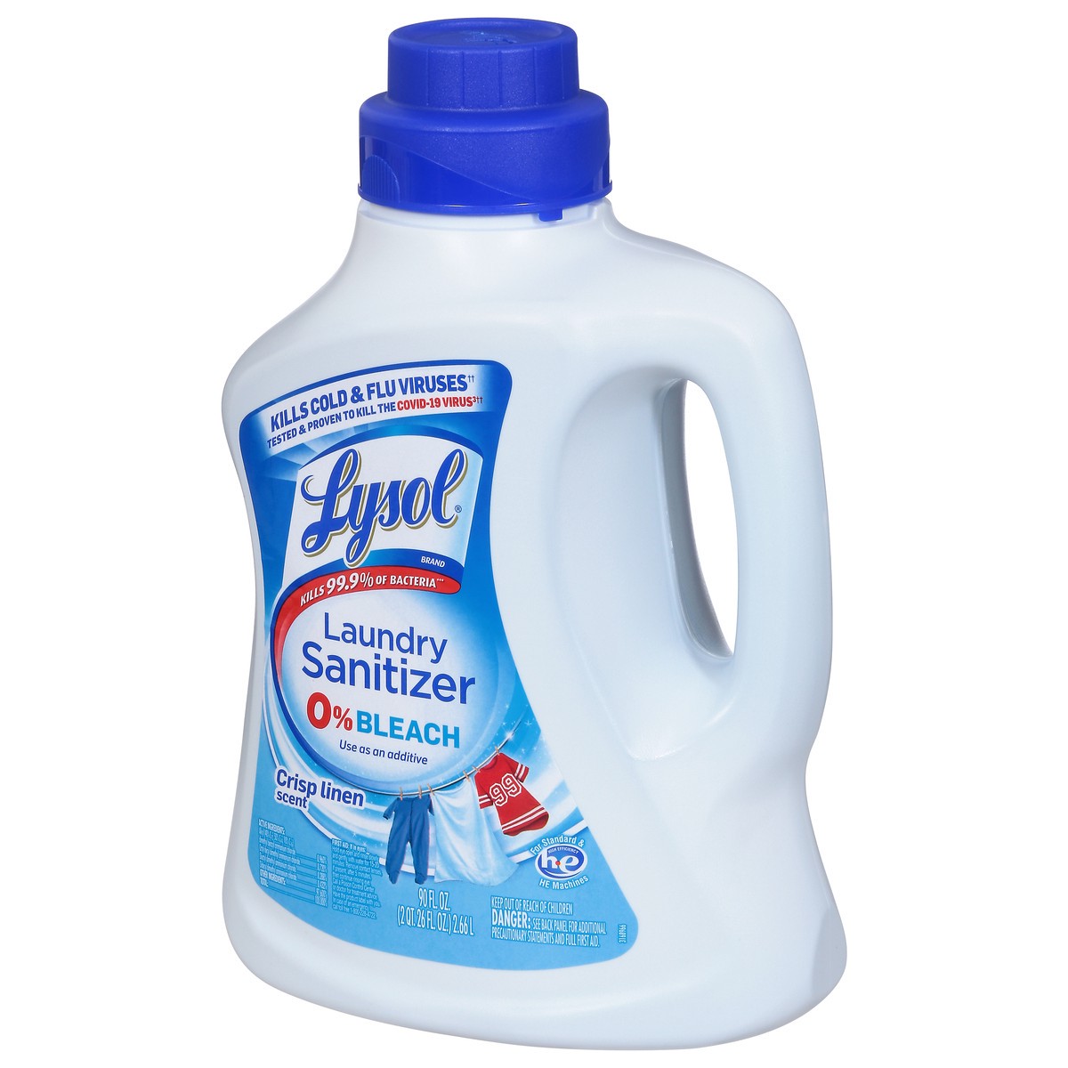 slide 2 of 9, Lysol 0% Bleach Crisp Linen Scent Laundry Sanitizer 90 fl oz, 90 fl oz