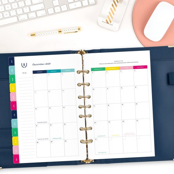 slide 5 of 5, 2025 At-A-Glance Simplified By Emily Ley Weekly Refill, 5-1/2"" X 8-1/2"", Art & Design, January 2025 To December 2025, El100-4311, 1 ct