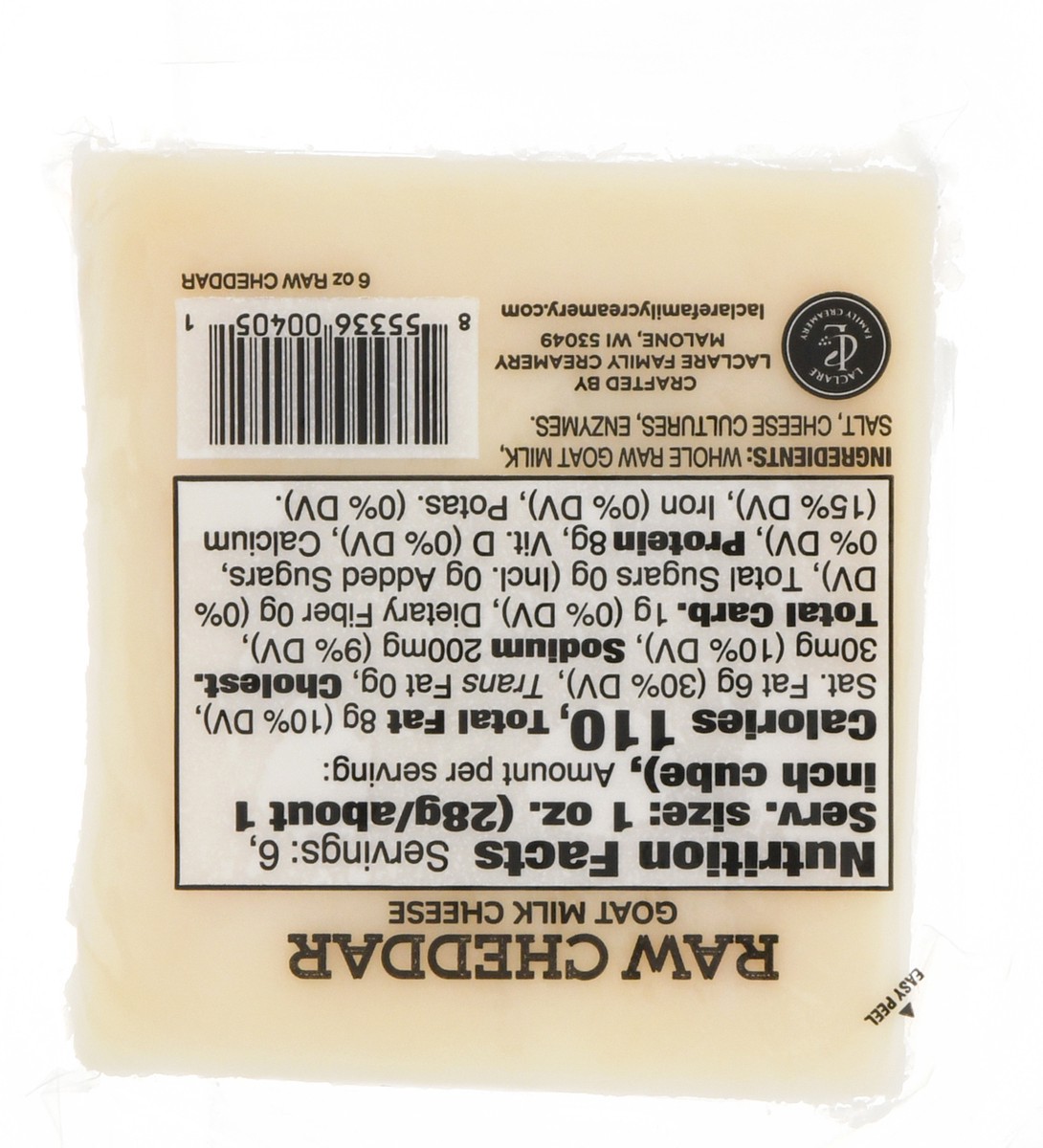 slide 9 of 9, LaClare Family Creamery Raw Cheddar Goat Milk Cheese 6 oz, 6 oz