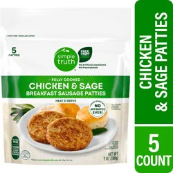 Simple Truth® Fully Cooked Chicken and Sage Breakfast Sausage Patties