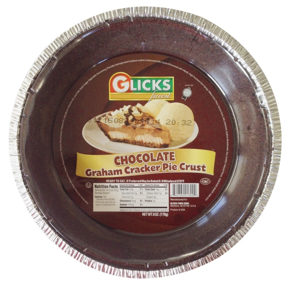 slide 1 of 1, Glicks Chocolate Graham Cracker Pie Crust, 6 oz