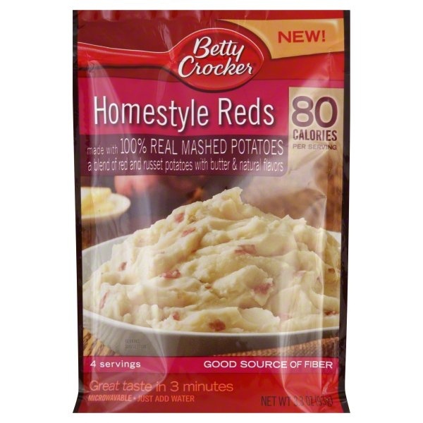 slide 1 of 1, Betty Crocker Mashed Potatoes, Homestyle Reds, 3.3 oz