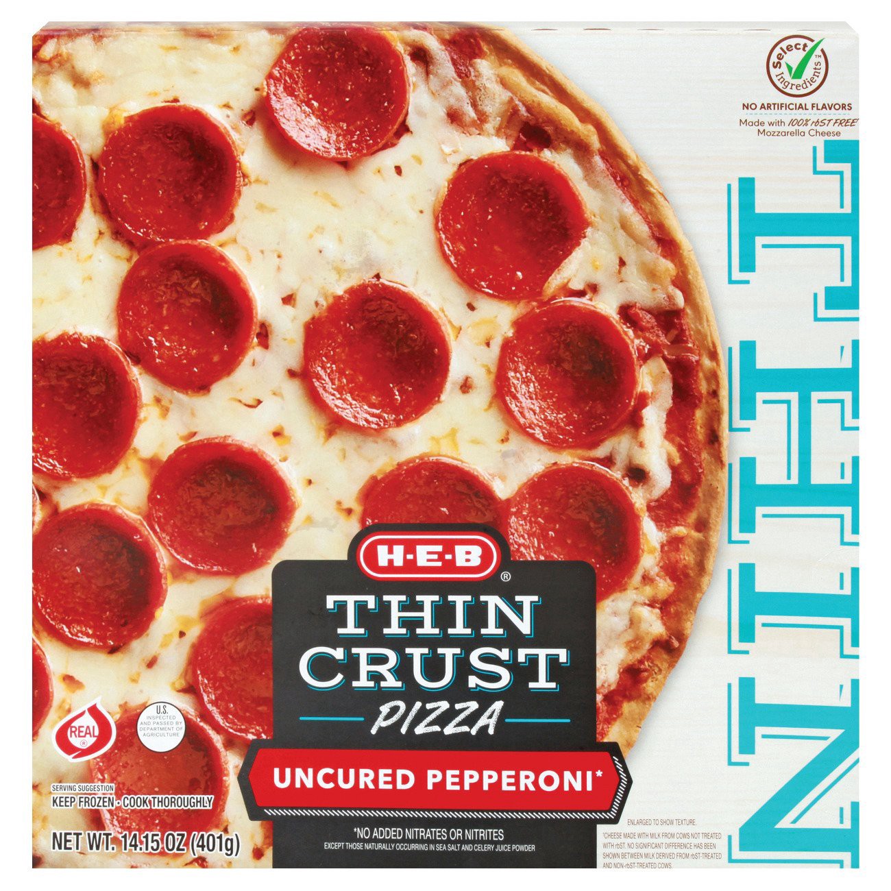 slide 1 of 1, H-E-B Classic Selections Deli Style Extra Thin Crust Pepperoni Pizza, 16 oz