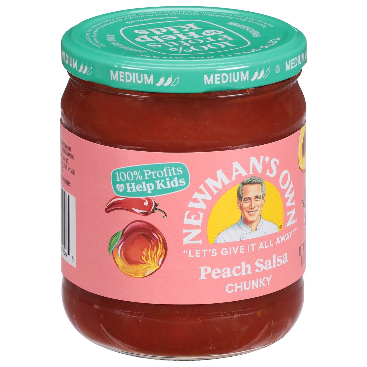 slide 5 of 9, Newman's Own Medium Peach Salsa, 16 oz