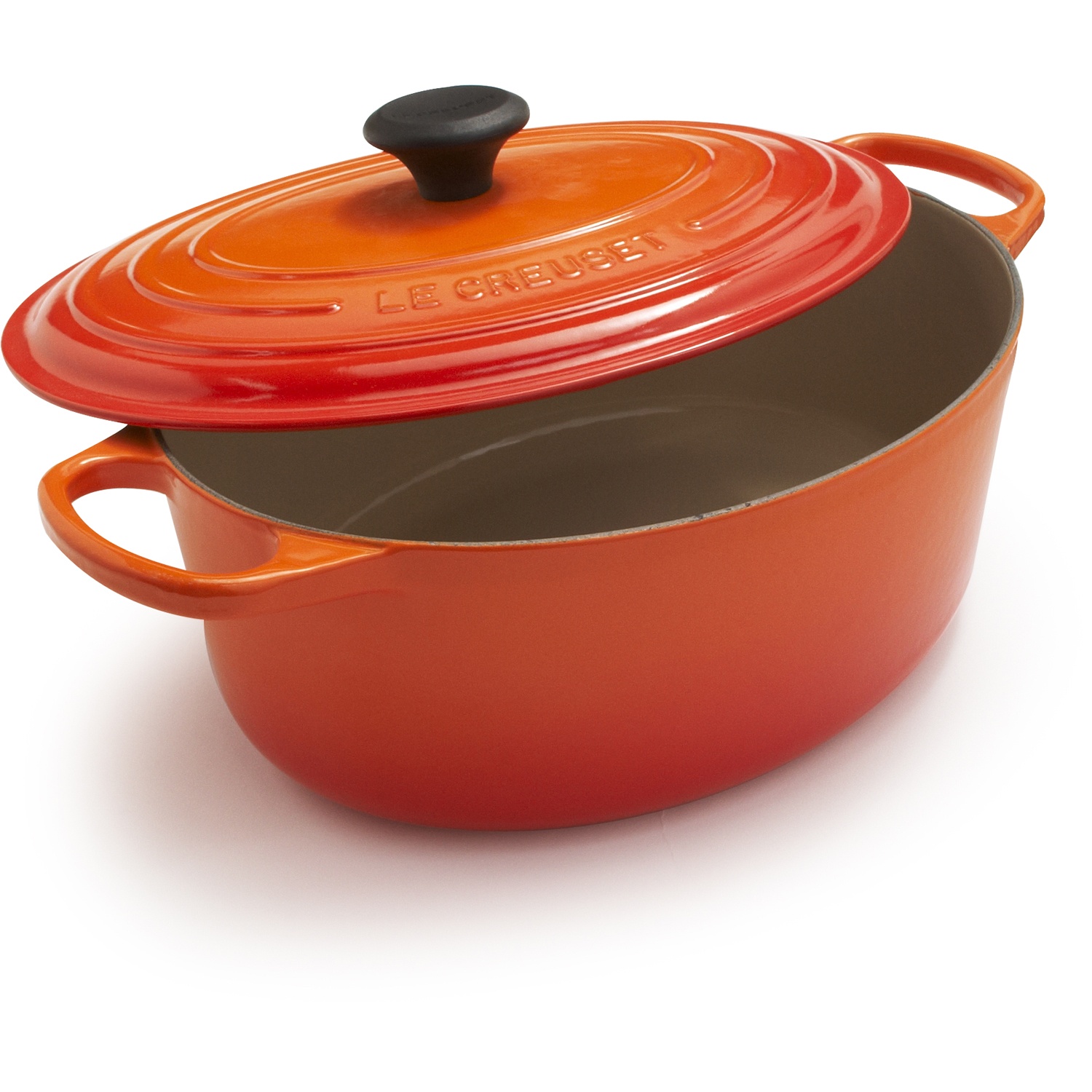 slide 1 of 1, Le Creuset Signature Flame Oval Dutch Oven, 6 3/4 qt