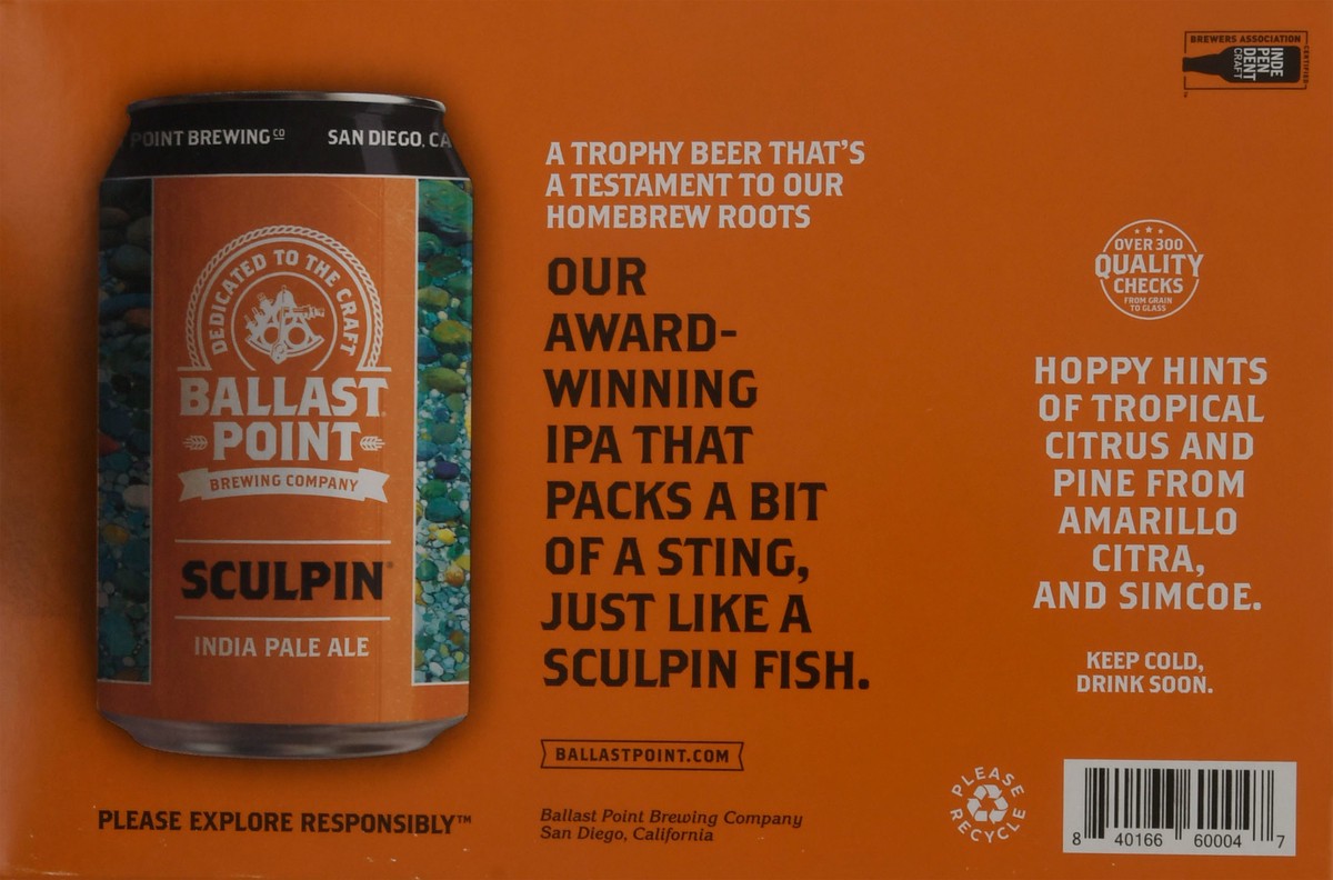 slide 5 of 10, Ballast Point Sculpin Ipa, 6 ct; 12 oz