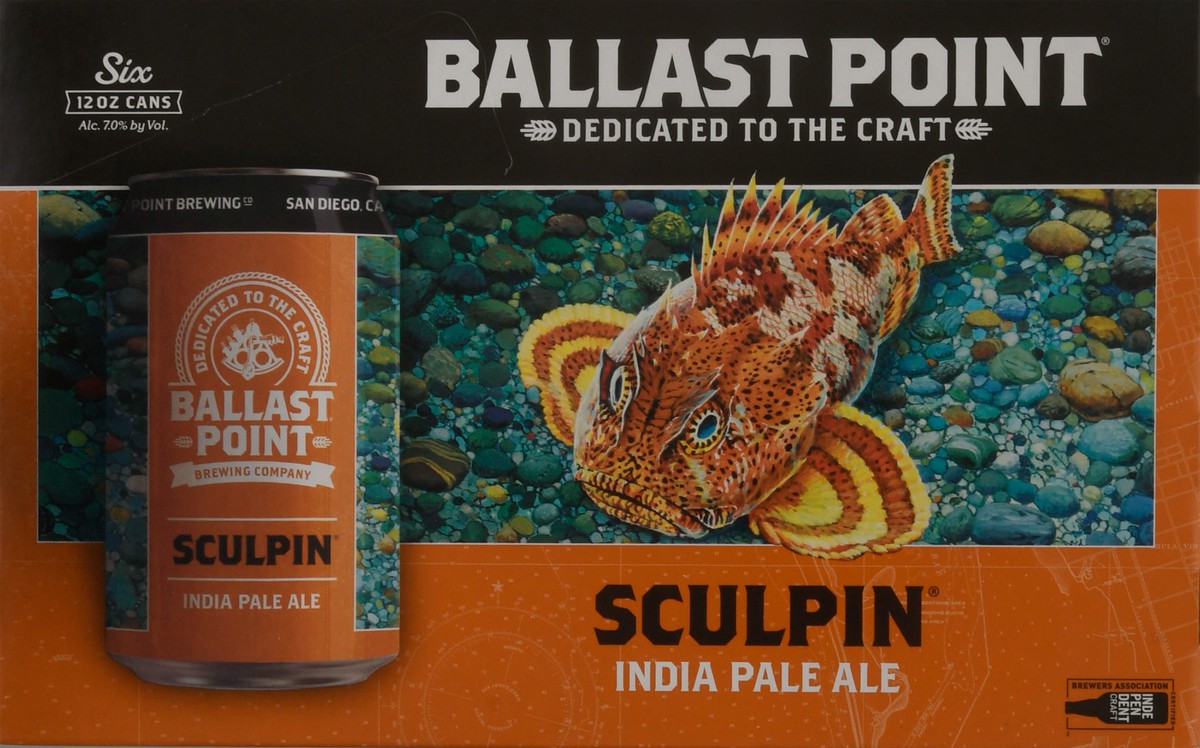 slide 8 of 10, Ballast Point Sculpin Ipa, 6 ct; 12 oz