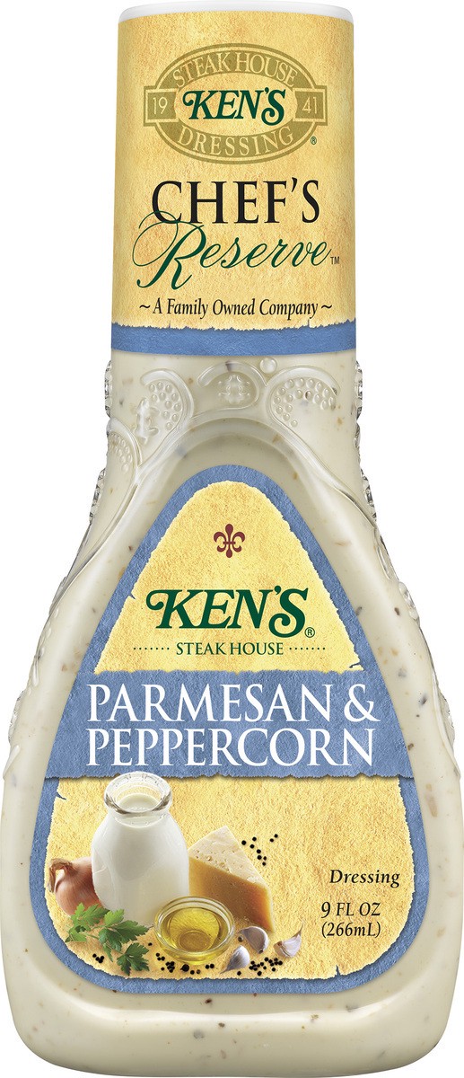 slide 6 of 9, Ken's Steak House Chef's Reserve Parmesan & Peppercorn Dressing 9 oz, 9 oz