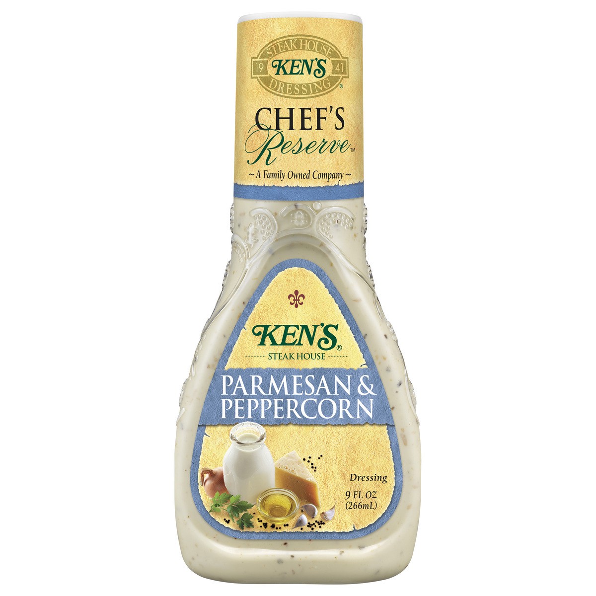 slide 1 of 9, Ken's Steak House Chef's Reserve Parmesan & Peppercorn Dressing 9 oz, 9 oz