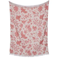 Haven & Key Bird Print Oversized Throw Blanket - Clay