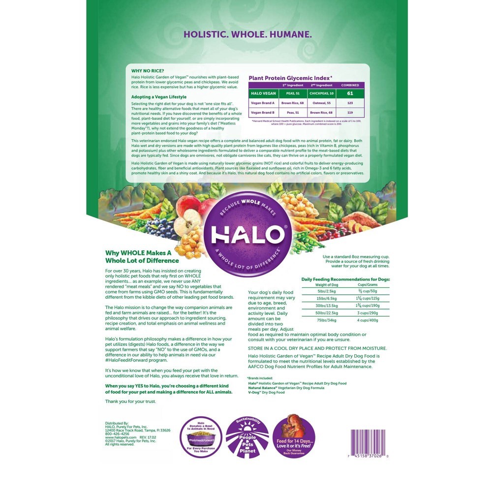 slide 2 of 3, Halo Vegan Adult Holistic Garden of Vegan Dry Dog Food, 10 lb
