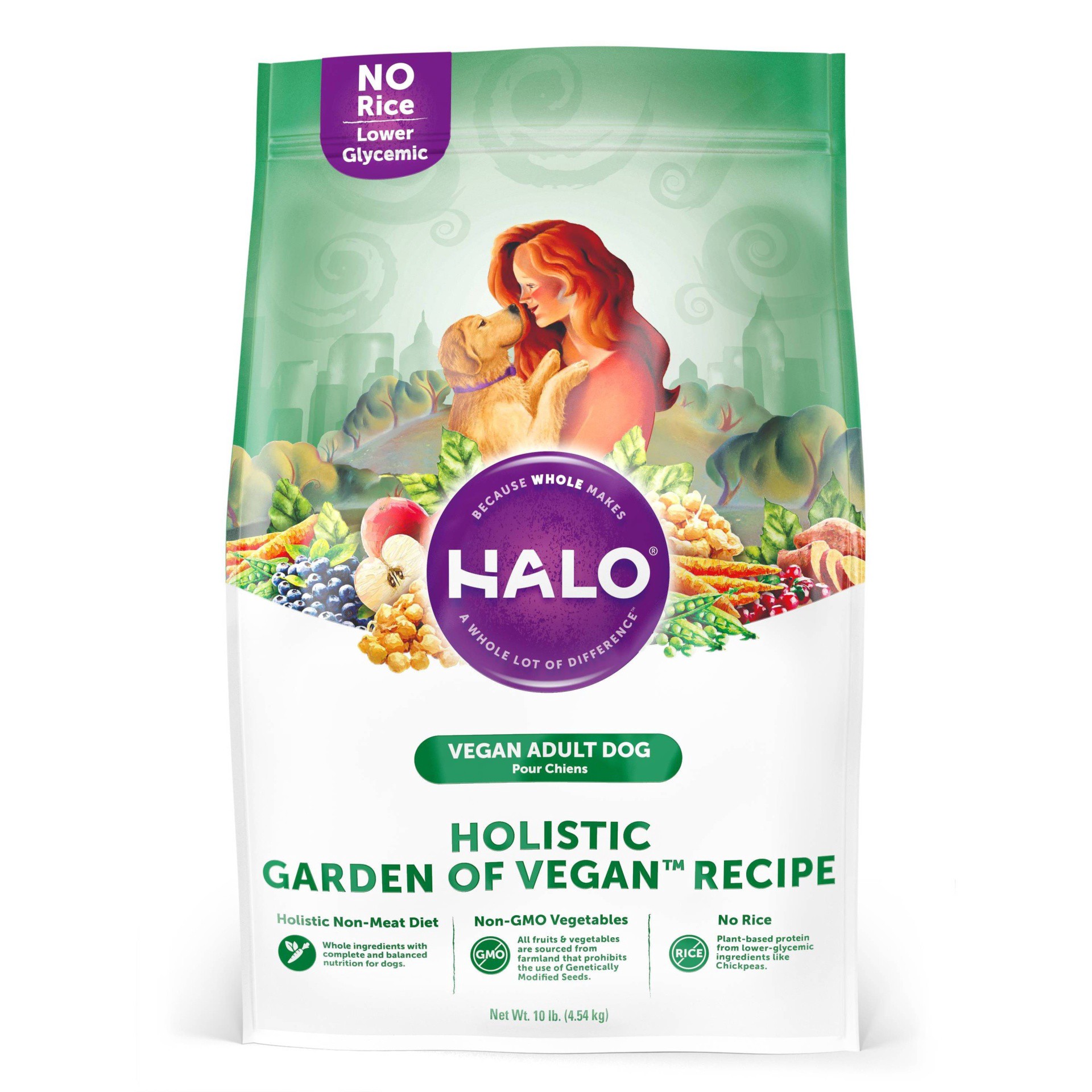 slide 1 of 3, Halo Vegan Adult Holistic Garden of Vegan Dry Dog Food, 10 lb
