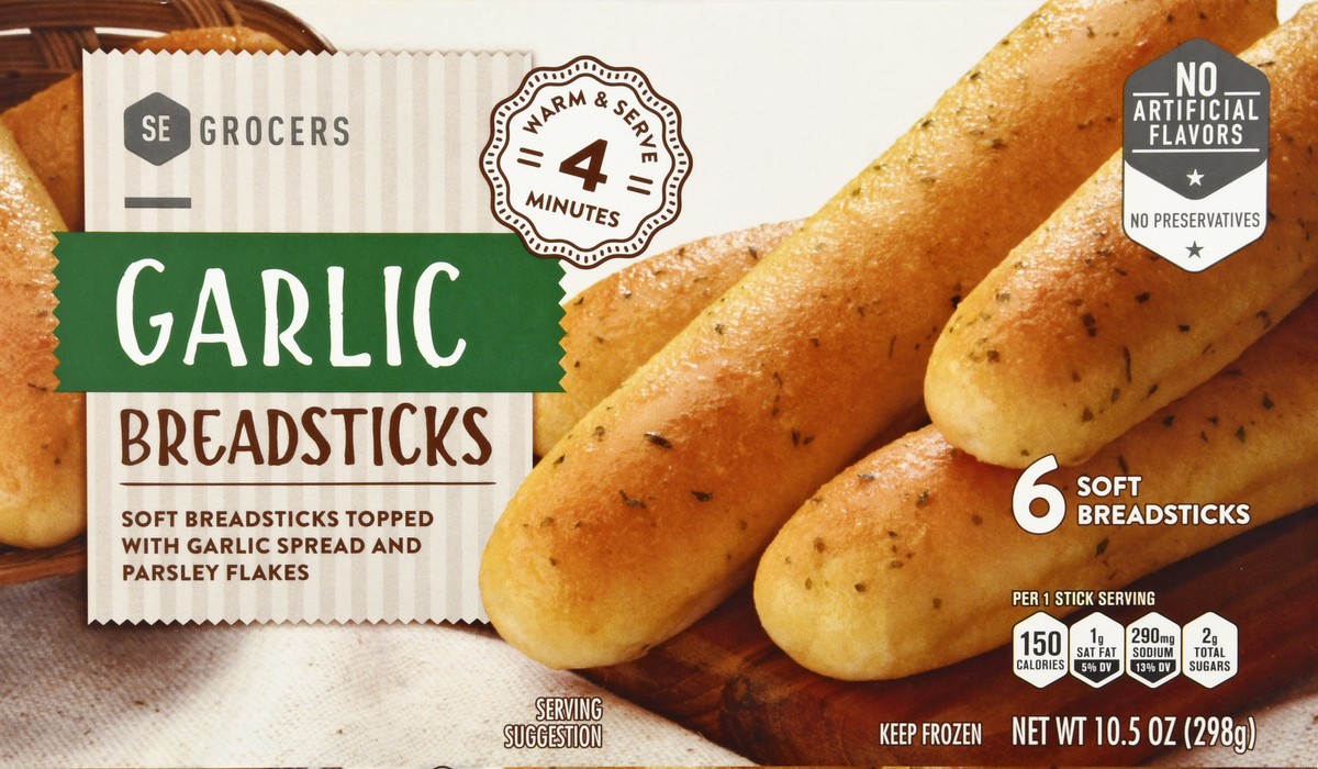 slide 1 of 11, SE Grocers Breadsticks Garlic, 6 ct; 10.5 oz
