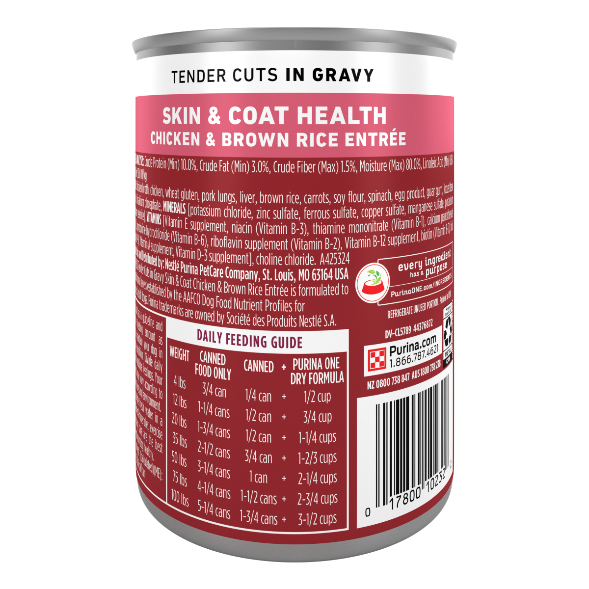 slide 8 of 17, Purina ONE Tender Cuts Skin & Coat ??Chicken & Brown Rice Wet Dog Food - 13 oz. Can, 13 oz