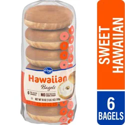 Kroger Hawaiian Pre-Sliced Bagels 6 Count