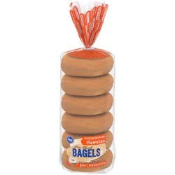 Kroger Hawaiian Pre-Sliced Bagels 6 Count