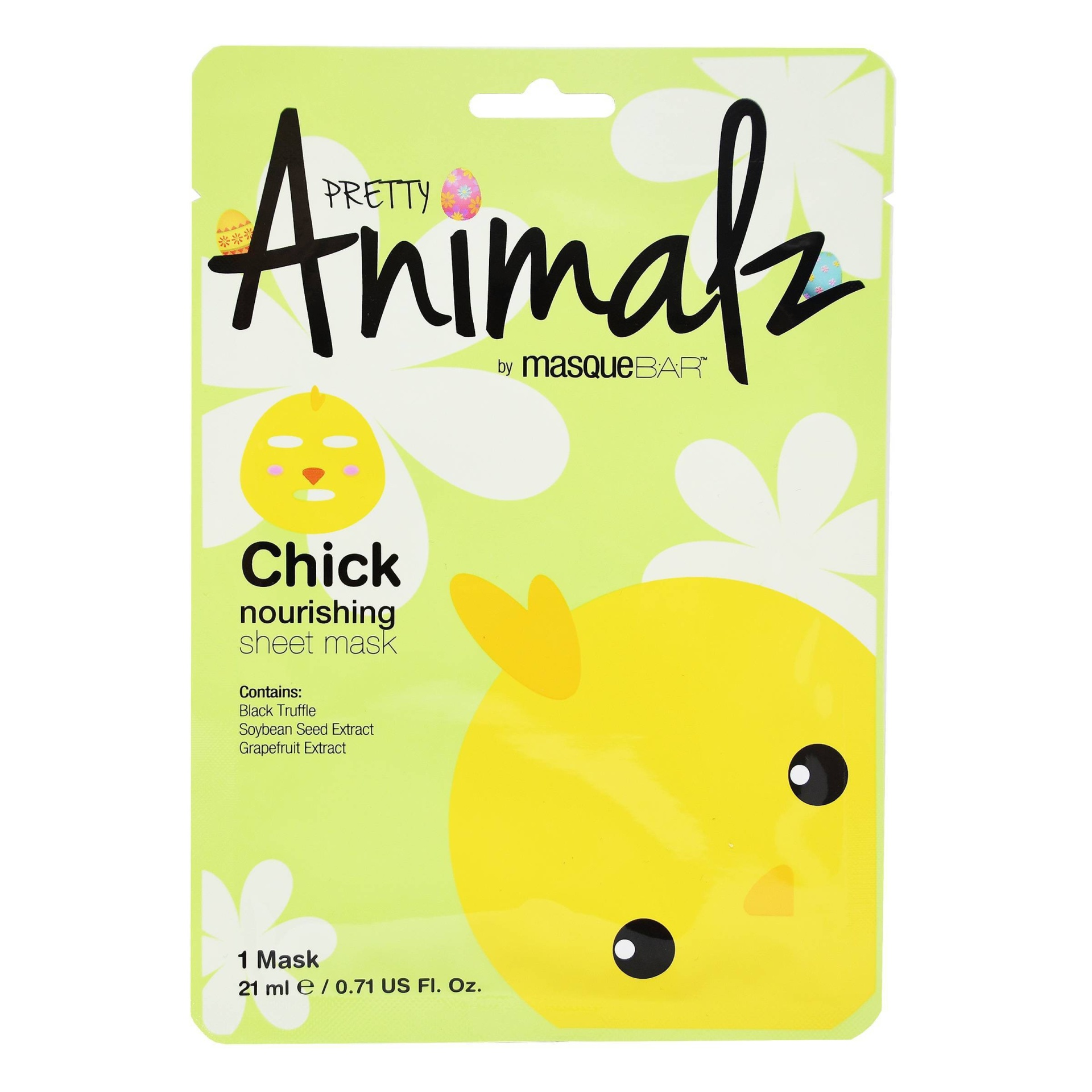 slide 1 of 1, Masque Bar Animalz Chick Face Mask, 0.71 fl oz