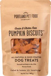 Portland Pet Food Natural Grain & Gluten Free Pumpkin Biscuits Dog Treats 5 oz