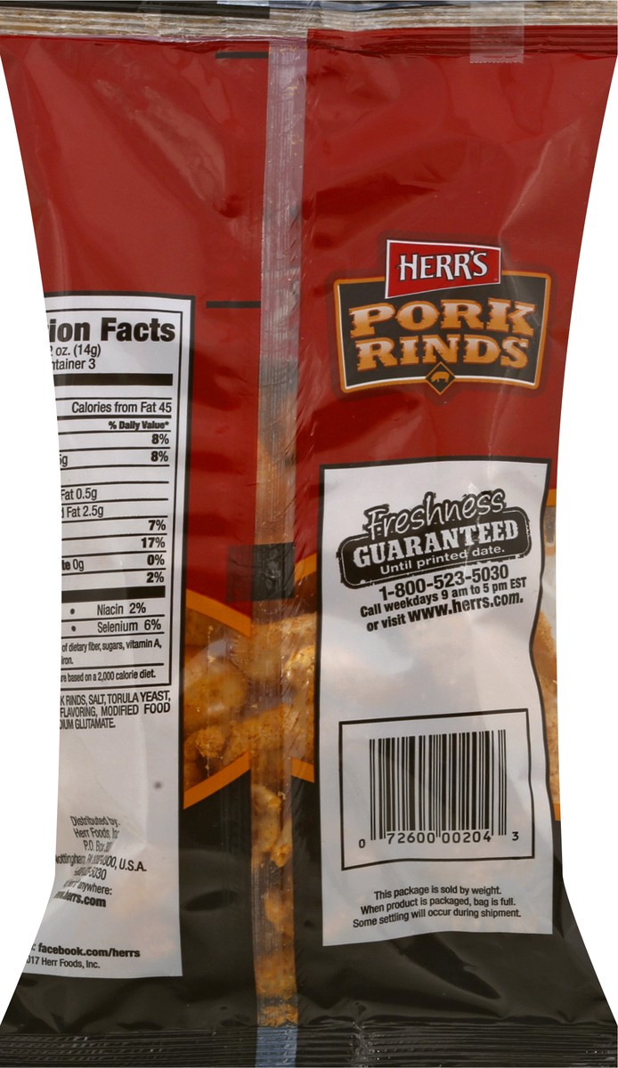 slide 3 of 10, Herr's Smoked Barbecue Flavored Pork Rinds 1.5 oz, 1.5 oz